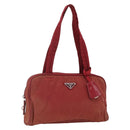PRADA Tote Bag Nylon Red Silver Auth hk3600-1
