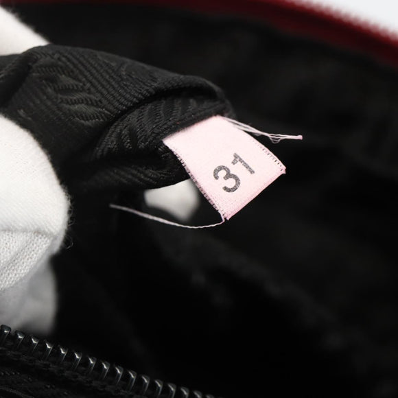 PRADA Tote Bag Nylon Red Silver Auth hk3600