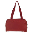 PRADA Tote Bag Nylon Red Silver Auth hk3600-2