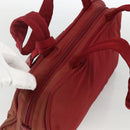 PRADA Tote Bag Nylon Red Silver Auth hk3600-6
