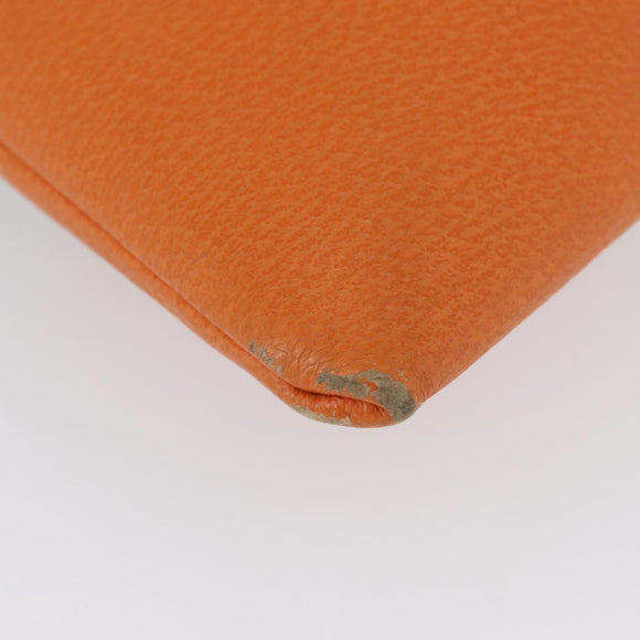PRADA Tote Bag Canvas Leather Beige Orange Silver Auth hk3602