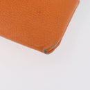 PRADA Tote Bag Canvas Leather Beige Orange Silver Auth hk3602-16
