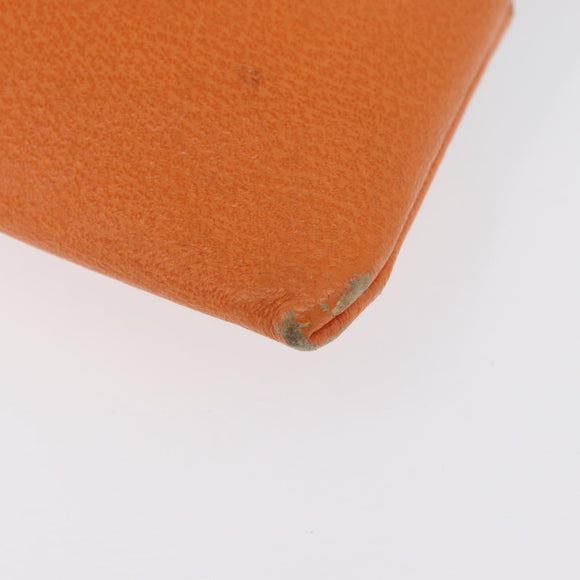 PRADA Tote Bag Canvas Leather Beige Orange Silver Auth hk3602