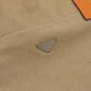 PRADA Tote Bag Canvas Leather Beige Orange Silver Auth hk3602-10