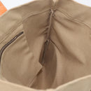 PRADA Tote Bag Canvas Leather Beige Orange Silver Auth hk3602-17