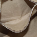 PRADA Tote Bag Canvas Leather Beige Orange Silver Auth hk3602-20