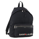 SAINT LAURENT Backpack Canvas Black Silver Auth hk3604-1