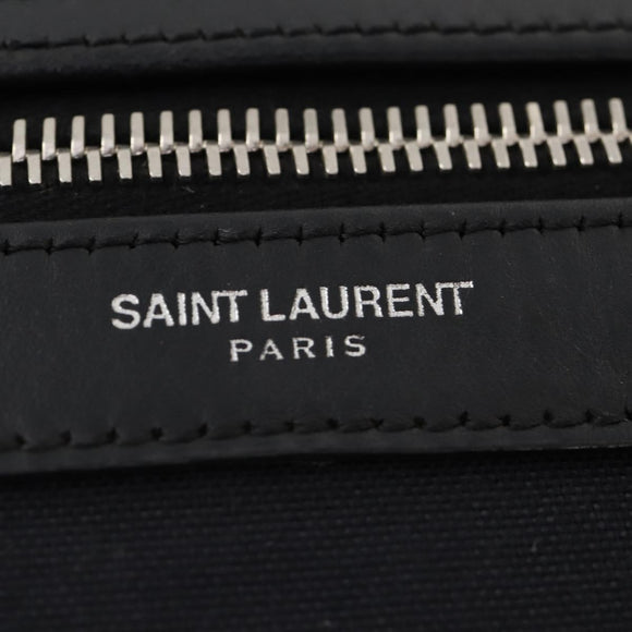 SAINT LAURENT Backpack Canvas Black Silver Auth hk3604