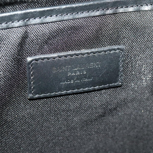 SAINT LAURENT Backpack Canvas Black Silver Auth hk3604