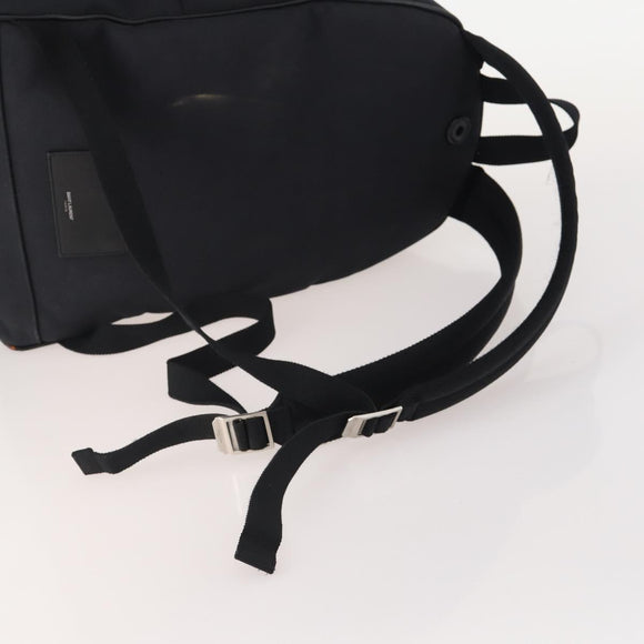 SAINT LAURENT Backpack Canvas Black Silver Auth hk3604