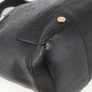 BVLGARI Hand Bag Leather Black Gold Auth hk3605-14