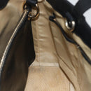 BVLGARI Hand Bag Leather Black Gold Auth hk3605-19