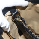 BVLGARI Hand Bag Leather Black Gold Auth hk3605-11
