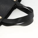BVLGARI Hand Bag Leather Black Gold Auth hk3605-7