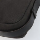 SAINT LAURENT Mombasa Schoudertas Canvas Leer Donkerbruin Zilver Auth hk3606V-9