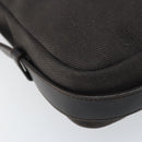 SAINT LAURENT Mombasa Schoudertas Canvas Leer Donkerbruin Zilver Auth hk3606V-15