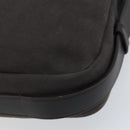 SAINT LAURENT Mombasa Schoudertas Canvas Leer Donkerbruin Zilver Auth hk3606V-16
