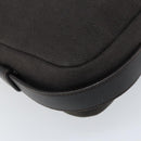 SAINT LAURENT Mombasa Schoudertas Canvas Leer Donkerbruin Zilver Auth hk3606V-17