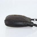SAINT LAURENT Mombasa Schoudertas Canvas Leer Donkerbruin Zilver Auth hk3606V-3