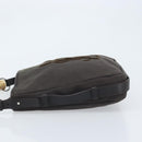 SAINT LAURENT Mombasa Schoudertas Canvas Leer Donkerbruin Zilver Auth hk3606V-4
