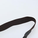 SAINT LAURENT Mombasa Schoudertas Canvas Leer Donkerbruin Zilver Auth hk3606V-14