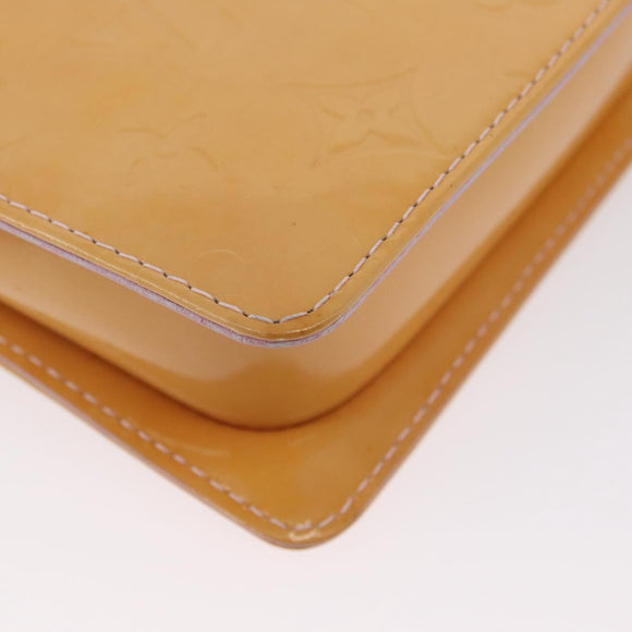 LOUIS VUITTON Monogram Vernis Motto Pouch Rose Florentin M91034 LV Auth hk3609