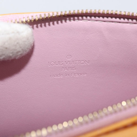 LOUIS VUITTON Monogram Vernis Motto Pouch Rose Florentin M91034 LV Auth hk3609