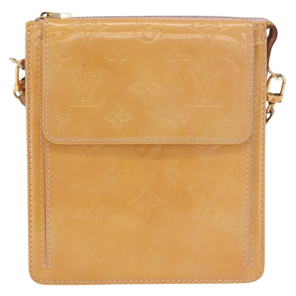 LOUIS VUITTON Monogram Vernis Motto Pouch Rose Florentin M91034 LV Auth hk3609