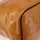 BVLGARI Tote Bag Patent leather Yellow Gold Auth hk3610-10