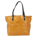 BVLGARI Tote Bag Patent leather Yellow Gold Auth hk3610-13