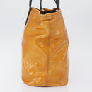 BVLGARI Tote Bag Patent leather Yellow Gold Auth hk3610-5