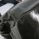 Chloe Hand Bag Patent leather Khaki Gold Auth hk3611-11