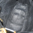 GUCCI Bamboo Shoulder Bag Leather 2way Black Gold 001 1781 1638 Auth hk3622-11