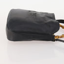 GUCCI Bamboo Shoulder Bag Leather 2way Black Gold 001 1781 1638 Auth hk3622-3