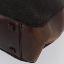 GUCCI GG Canvas Tote Bag Brown Silver 101919 Auth hk3623-15