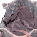 GUCCI GG Canvas Tote Bag Brown Silver 101919 Auth hk3623-11