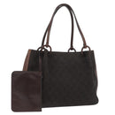 GUCCI GG Canvas Tote Bag Brown Silver 101919 Auth hk3623-1