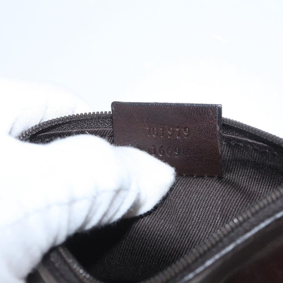 GUCCI GG Canvas Tote Bag Brown Silver 101919 Auth hk3623
