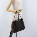 GUCCI GG Canvas Tote Bag Brown Silver 101919 Auth hk3623-22