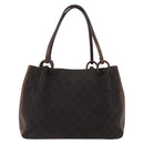 GUCCI GG Canvas Tote Bag Brown Silver 101919 Auth hk3623-13