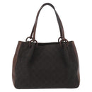 GUCCI GG Canvas Tote Bag Brown Silver 101919 Auth hk3623-2