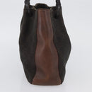 GUCCI GG Canvas Tote Bag Brown Silver 101919 Auth hk3623-3