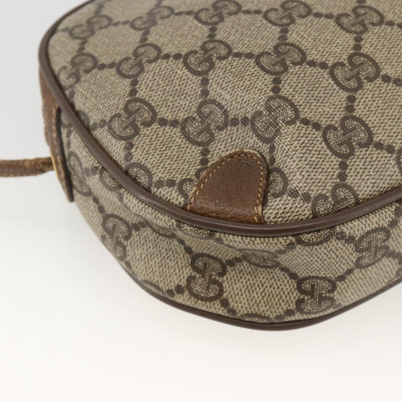 GUCCI GG Supreme Web Sherry Line Bag PVC Beige Gold 89 02 066 Auth hk3624