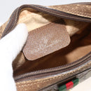 GUCCI GG Supreme Web Sherry Line Bag PVC Beige Gold 89 02 066 Auth hk3624-17