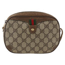 GUCCI GG Supreme Web Sherry Line Bag PVC Beige Gold 89 02 066 Auth hk3624-13