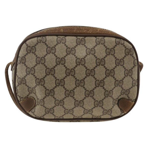 GUCCI GG Supreme Web Sherry Line Bag PVC Beige Gold 89 02 066 Auth hk3624
