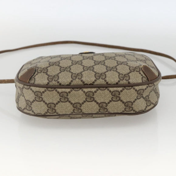 GUCCI GG Supreme Web Sherry Line Bag PVC Beige Gold 89 02 066 Auth hk3624