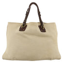 BOTTEGA VENETA Tote Bag Canvas Leather Beige Brown Auth hk3625-2