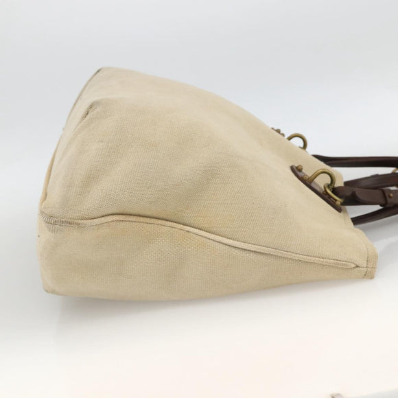 BOTTEGA VENETA Tote Bag Canvas Leather Beige Brown Auth hk3625