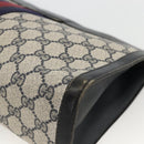 GUCCI GG Supreme Sherry Line Clutch Bag PVC Navy 37 014 2125 Auth hk3626-10